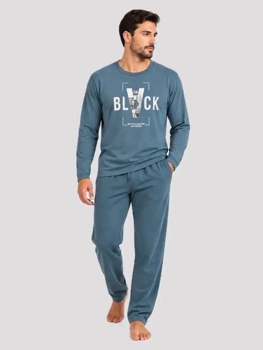 Apple Boxer Зимна Мъжка Памучна Пижама Петролена