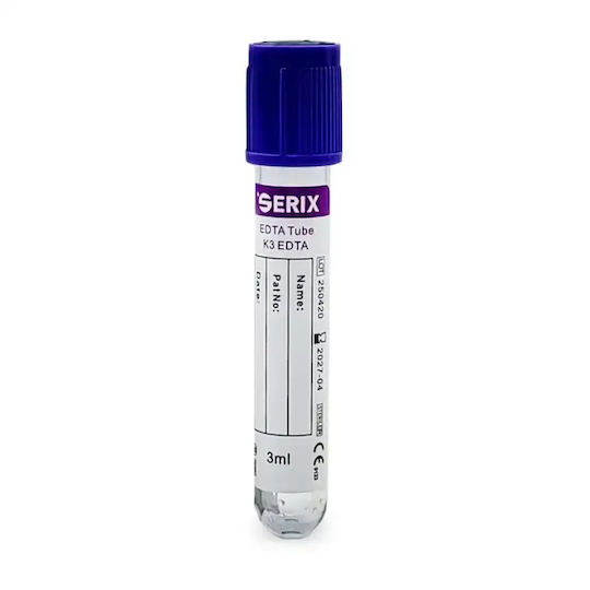 Vacutainer Hematology – K3 EDTA Purple Cap PET Serix 100 pcs 3 ml