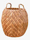 Phos & Gaia Decorative Wicker Basket with Handles Light Blue 43x43 cm