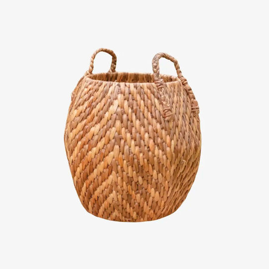 Phos & Gaia Decorative Wicker Basket with Handles Light Blue 43x43 cm