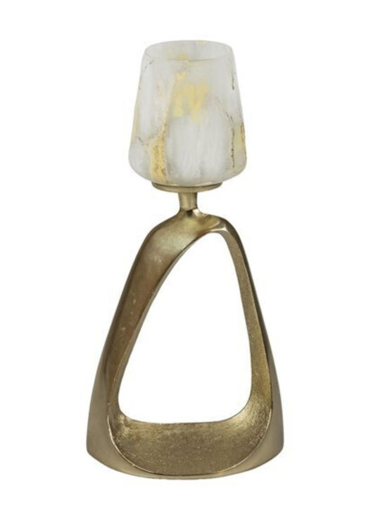 Eurolamp Sfeșnic din Sticlă de Culoare Albă 15x8x30 cm