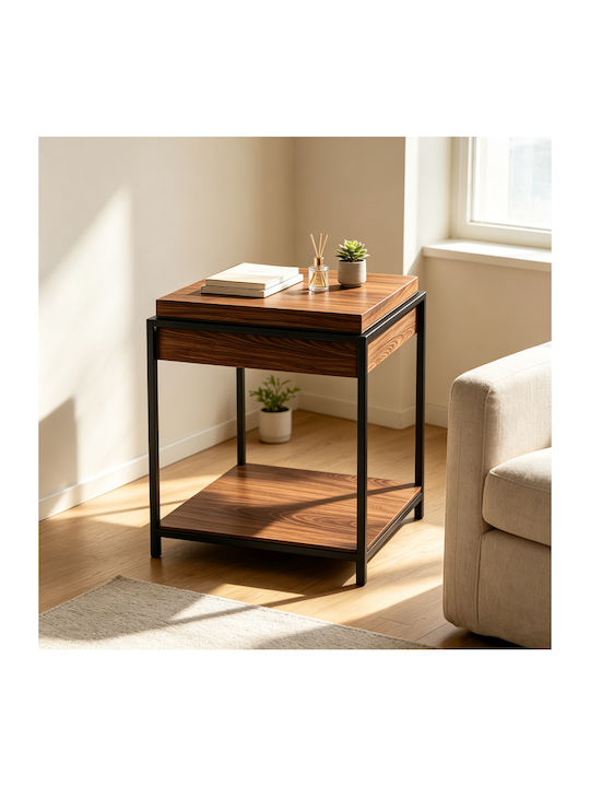 Квадратна странична масичка Odar от дърво с пов...