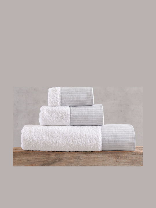 Rythmos 3-Piece Bath Towel Set Sand White Grey ...
