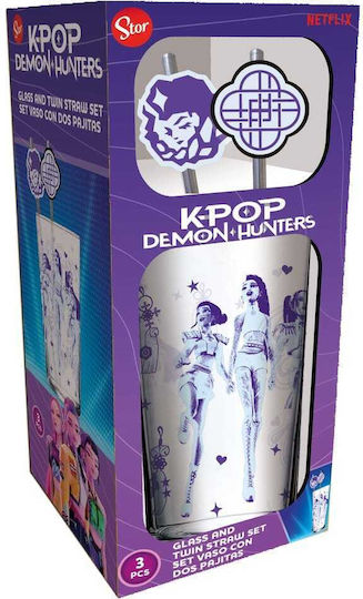 Stor Ποτήρι Νερού Γυάλινο με Καλαμάκι 485ml