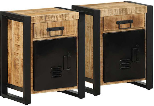 Bedside Tables Solid Wood Brown 2 pcs 40x30x50cm