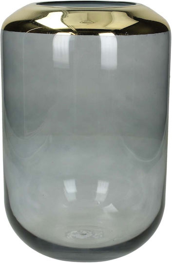 JK Home Decoration Decorative Glass Vase Grey W16xH25cm