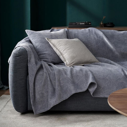Gofis Home Nimbus 2-Seater Sofa Throw W180xL250cm Blue Grey