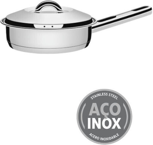 Tramontina Stainless Steel Pan with Lid 24cm Tramontina Stainless Steel Pan with Lid 24cm