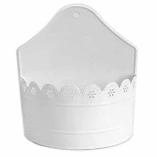 JK Home Decoration Декоративна Метална Бяла Купа 20x10x2cm