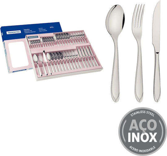 Tramontina Cutlery Set Stainless Steel 18/10 Silver 42 Pieces