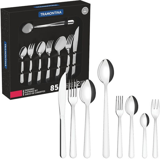 Tramontina Cutlery Set Stainless Steel 18/10 Silver 85 Pieces