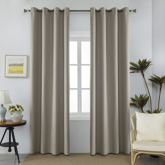 Mc Decor Vorhang mit Ösen Beige 140x265 cm Mc Decor Vorhang mit Ösen Beige 140x265 cm