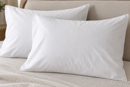 Decotelia Σετ Μαξιλαροθήκες με Φάσα White 53x75εκ.