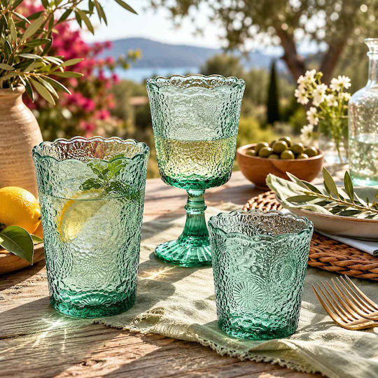 HFA Vintage Σετ Ποτήρια Ουίσκι Γυάλινα Πράσινο 300ml 18τμχ