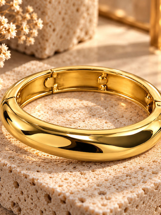 Kingleap Women's Gold-Plated Steel Cuff Bracelet