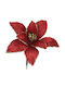 Kaemingk Christmas Decorative Flower 13cm Long Red