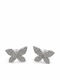 Women's Stud Butterfly Earrings Steel Stones – Silver