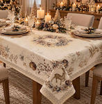 Linea Home Weihnachtliche Stoff-Tischdecke Gold...