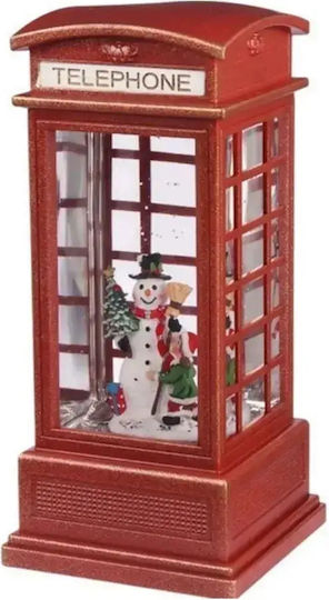 SP Souliotis Illuminated Christmas Snowman Figure 20 cm Tall with Music Snowman Cabin