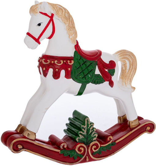 Christmas Plastic Horse Figure White Height 26 cm