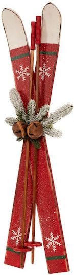 Christmas Wooden Ice Skate Figure Red 75 cm Height