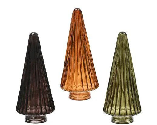 Christmas Decorative Glass Tree 19.5cm Brown