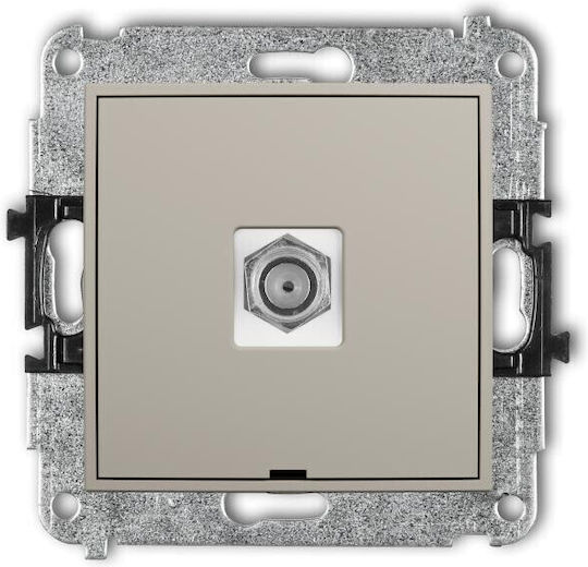 Mini Single Type F Sat Antenna Socket Mechanism Nickel-plated No Description Field Taupe 60mgfbo-1
