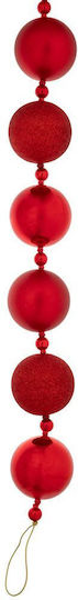 Weihnachtsgirlande aus Kunststoff, Rot, 210 x 9 cm, 19 Stück,