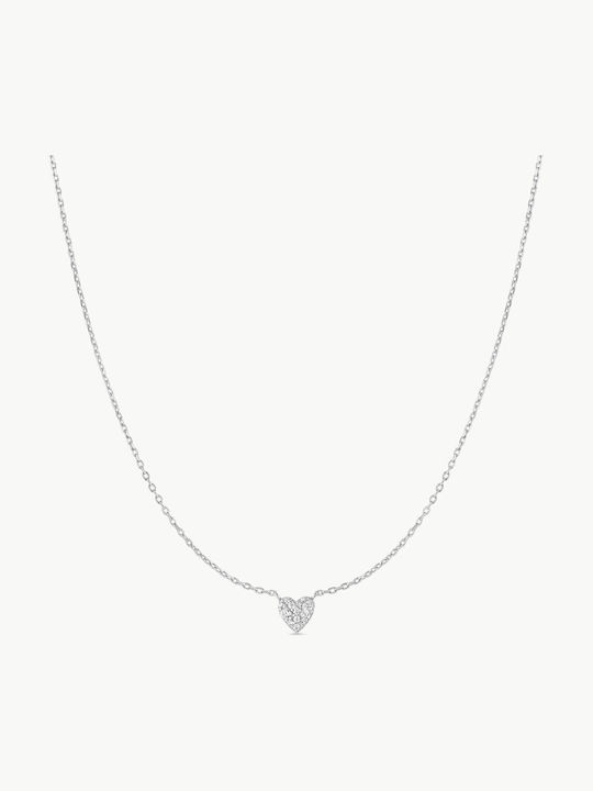 Ania Haie Halskette mit Herzdesign aus Silber mit Zirkon