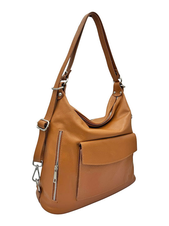 Leather Women's Hobo Bag Tabac Brown