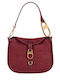 Damen Schulter-/Handtasche aus Wildleder Bordeaux