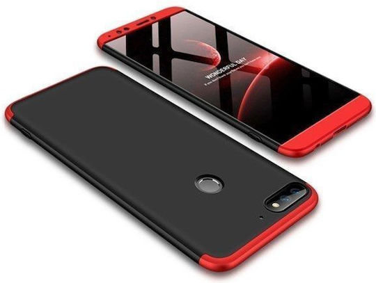 Gkk 360 Пълна Защита На Тялото Huawei Y7 Prime 2018 Honor 7c Черно Червено