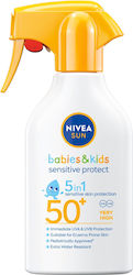 Nivea Spray cu Protecție Solară Pentru Copii, SPF 50+ SPF50SPF 50+, Rezistent la Apă, Pentru Față, 270 ml Nivea Spray cu Protecție Solară Pentru Copii, SPF 50+ SPF50SPF 50+, Rezistent la Apă, Pentru Față, 270 ml