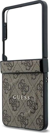 Guess 4G Leather Classic Case Mag Samsung Z Flip 8 Brown Backcover
