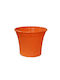 Set of 10 Pieces – Orange Plastic Flower Pot Doniczka Irys Φ19x16cm 09-252 Orange
