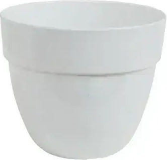 Set of 10 Pieces – White Plastic Flower Pot Orchidea Nowa Φ12x10cm 09-540 White