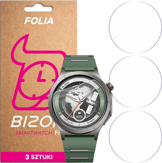 Комплект 3 протектора Bizon Hydroflex, Съвместими с OnePlus Watch 4, Прозрачни