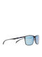 Unisex Sunglasses with Transparent Frame and Blue Polarized Mirror Lens