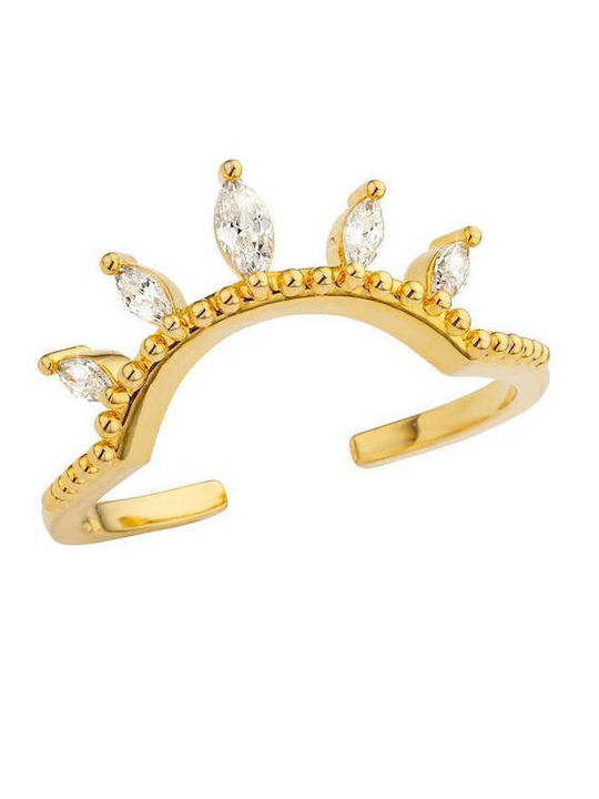 Mya-Bay Women's Ring with Stones Gold Plated