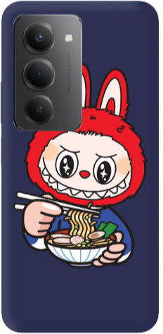 Xiaomi Redmi 15 Labubu 1 Dunkelblaue Silikon-TPU-Handyhülle
