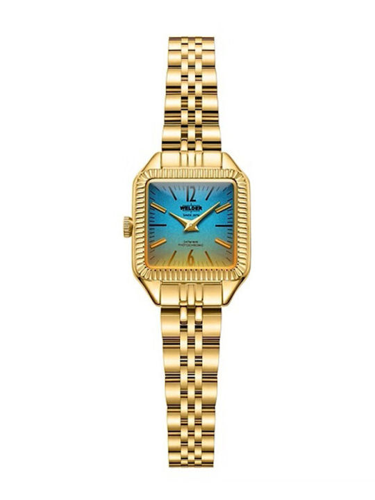 Women's Battery-Powered Watch with Gold Stainless Steel Bracelet