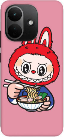 Xiaomi Redmi Note 17 Pro Max Labubu 1 Pinkfarbene Silikon-TPU-Handyhülle