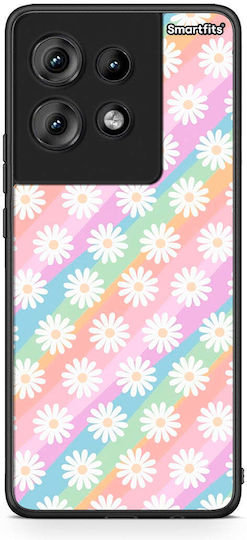 Smartfits Бял Калъф с Маргаритки за Motorola Edge 50
