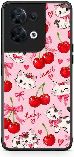 Smartfits Cherries Bows Kittens On Pink Oppo Reno8 5g Θήκη