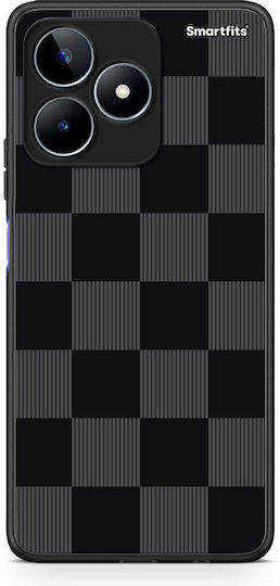 Smartfits Черен Калъф на Карета с Въгленови Ивици за Realme C53