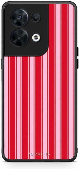 Smartfits Red Pink Vertical Pinstripes Oppo Reno8 5g Θήκη