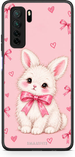 Калъф Smartfits White Bunny с розови панделки за Huawei P40 Lite 5G