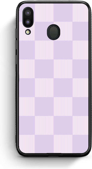 Smartfits Lilac Cream Striped Checks Samsung Galaxy M20 Θήκη
