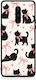 Smartfits Black Kittens Pink Bows On Cream Large Oneplus 8 Θήκη