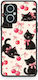 Smartfits Black Kittens Cherries On Cream Oppo Reno7 Lite Θήκη